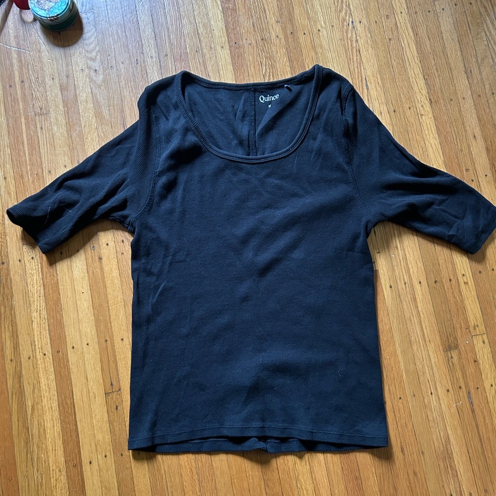 Black short sleeve blouse style shirt